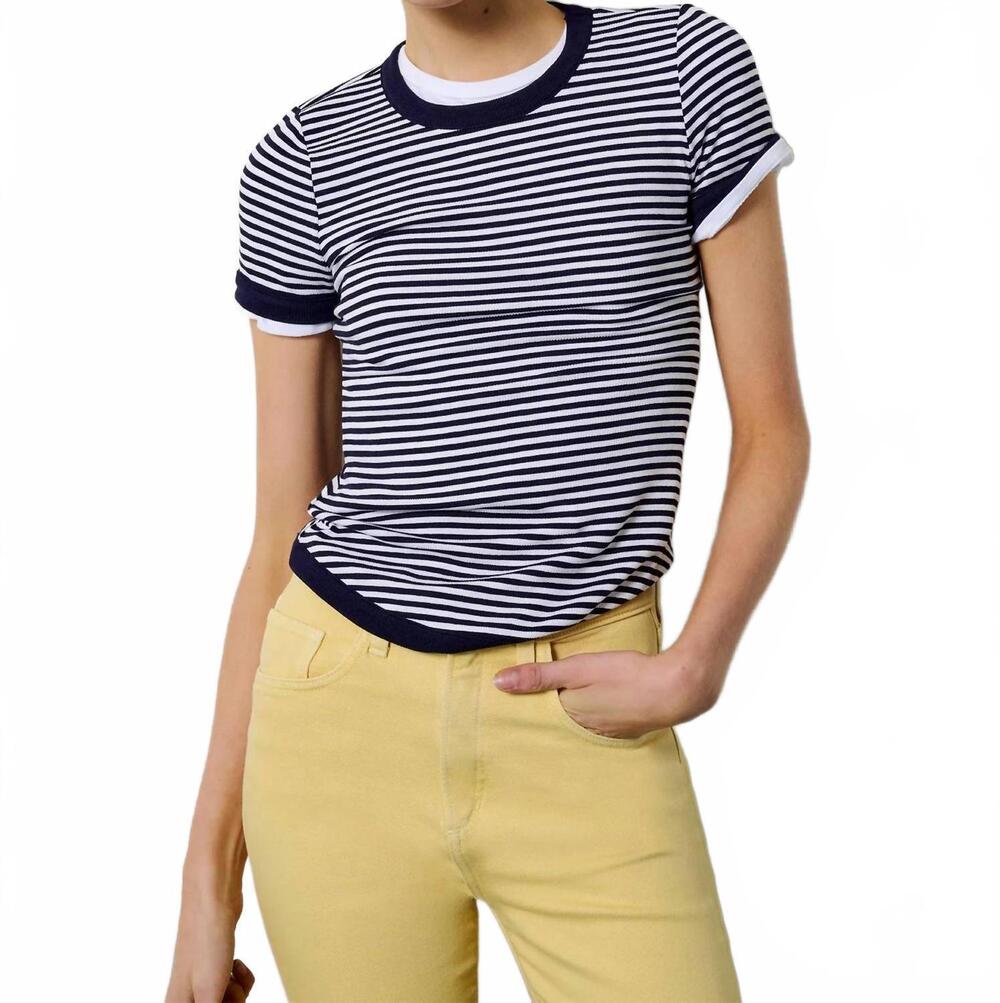 NEW FAVORITE DAUGHTER foundation tee in navy/white stripe